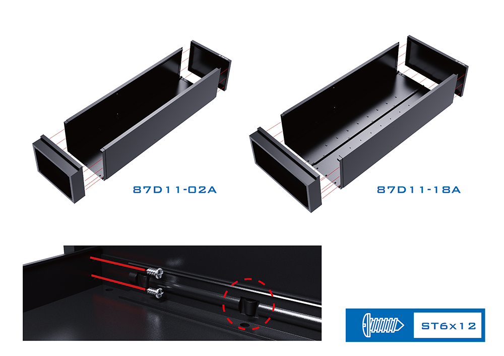 tall cabinet base set and main body connection